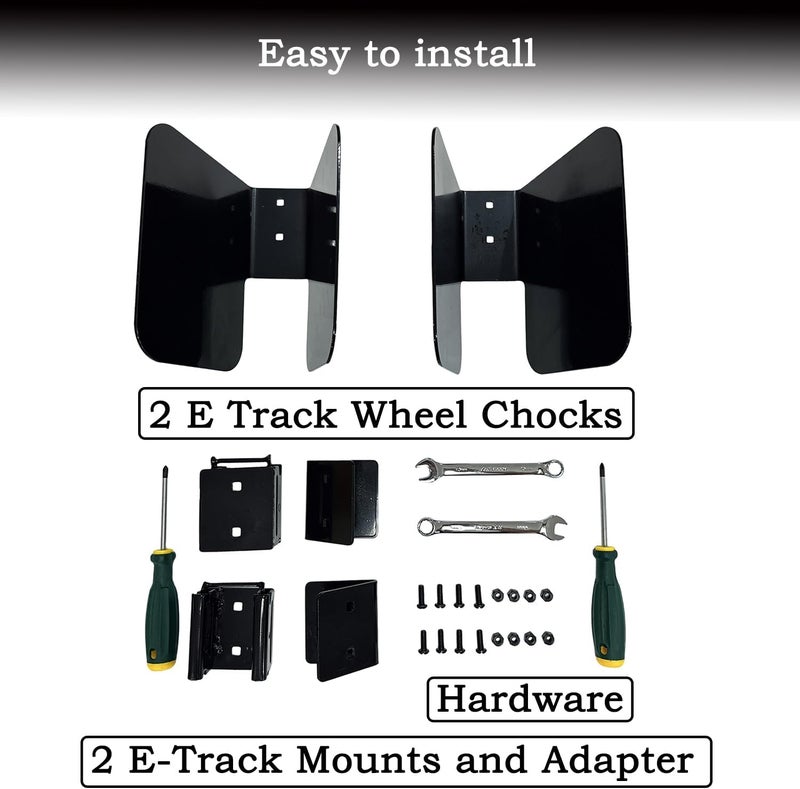 ANISUN 2pcs Motorcycle E Track Wheel Chock E Track Dirt Bike Wheel Chock Supports Tires up to 6 inch Wide - Image 3